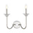 Z-Lite Allistair 2 Light Wall Sconce, Polished Nickel/Clear Ribbed