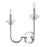 Z-Lite Allistair 2 Light Wall Sconce, Polished Nickel/Clear Ribbed