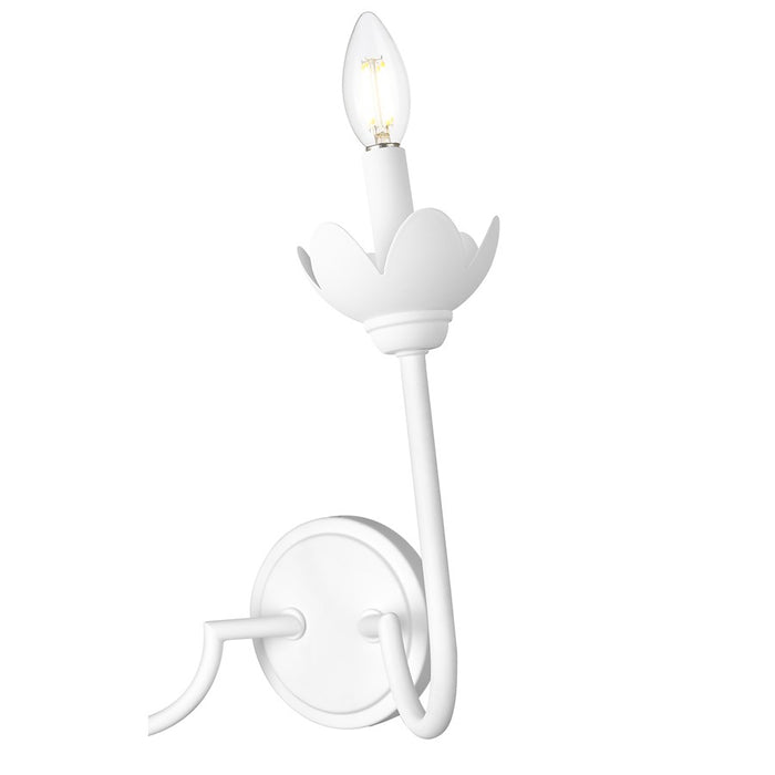 Z-Lite Allistair 2 Light Wall Sconce, Textured White/Clear Ribbed