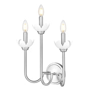 Z-Lite Allistair 3 Light Wall Sconce, Brushed Nickel/Clear Ribbed - 352-3S-BN