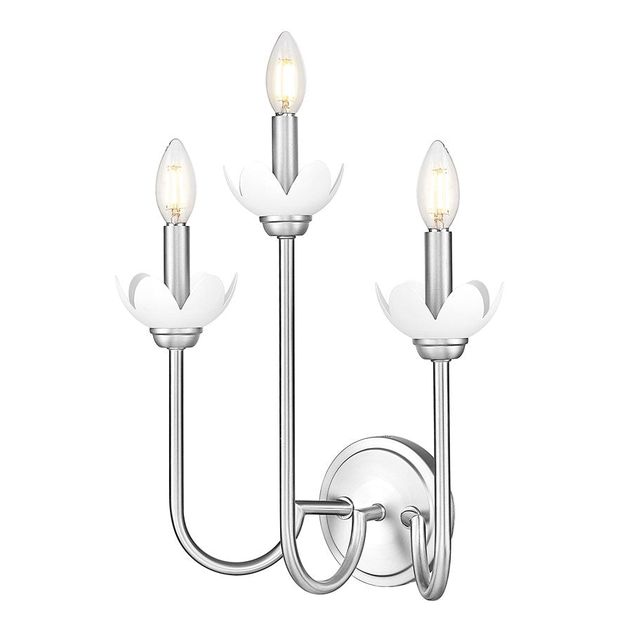Z-Lite Allistair 3 Light Wall Sconce, Brushed Nickel/Clear Ribbed - 352-3S-BN