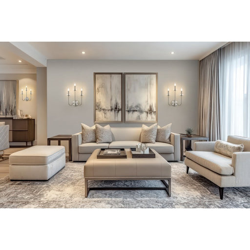 Z-Lite Allistair 3 Light Wall Sconce, Brushed Nickel/Clear Ribbed