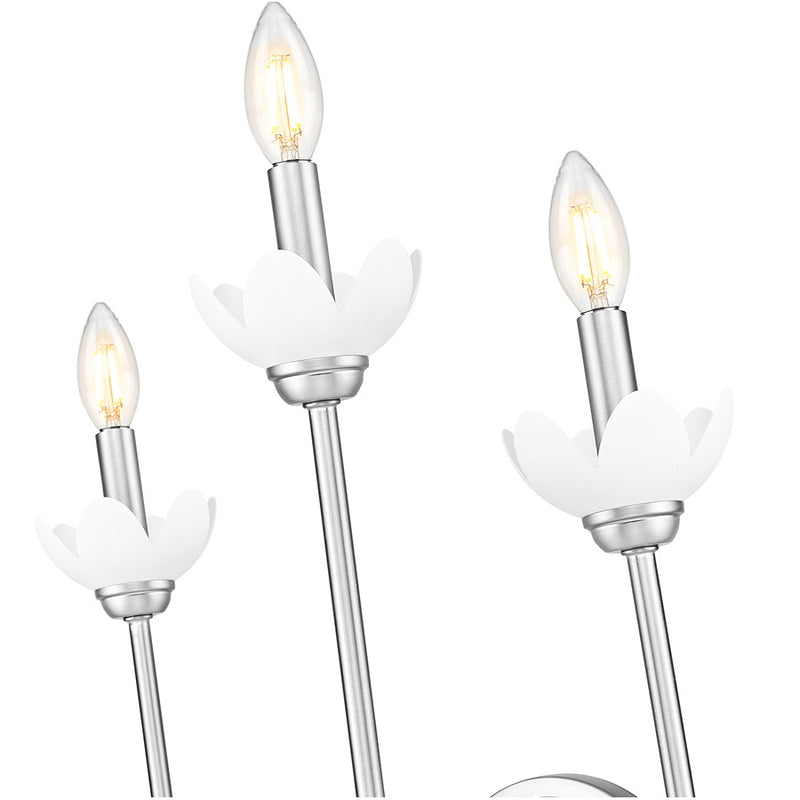 Z-Lite Allistair 3 Light Wall Sconce, Brushed Nickel/Clear Ribbed
