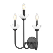 Z-Lite Allistair 3 Light Wall Sconce, Matte Black/Clear Ribbed - 352-3S-MB