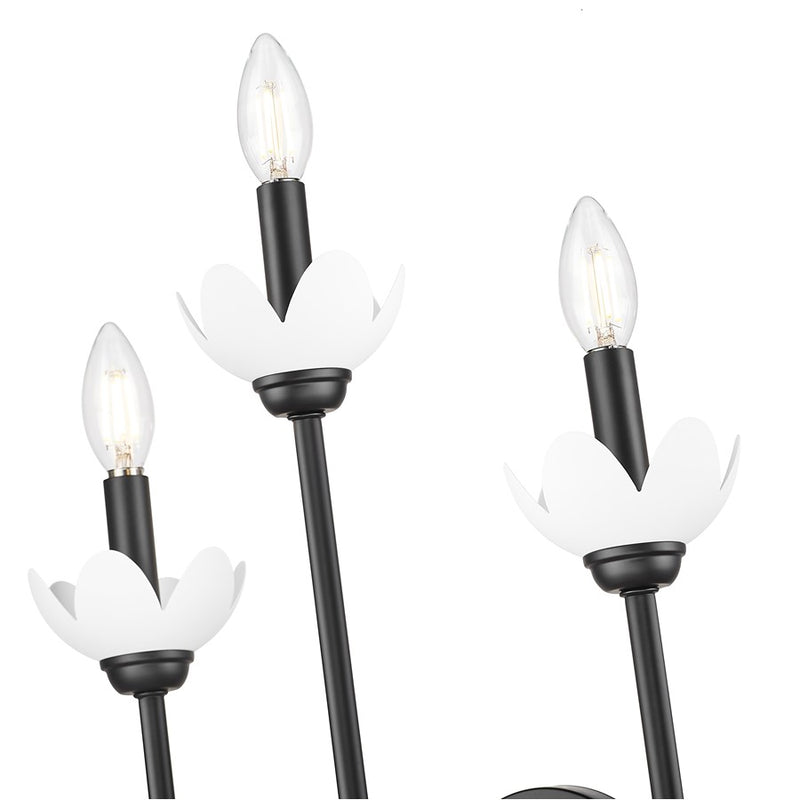 Z-Lite Allistair 3 Light Wall Sconce, Matte Black/Clear Ribbed