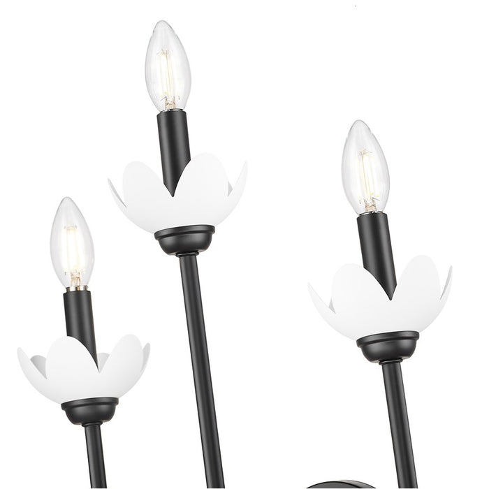 Z-Lite Allistair 3 Light Wall Sconce, Matte Black/Clear Ribbed