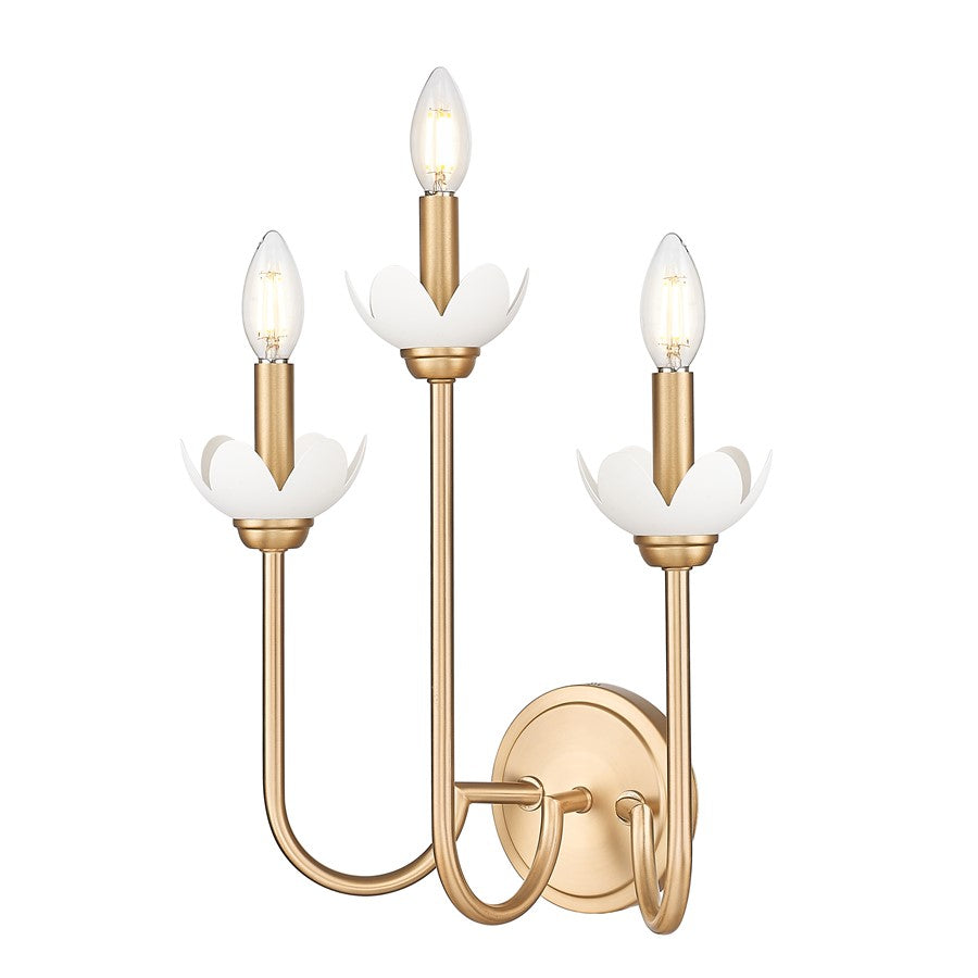 Z-Lite Allistair 3 Light Wall Sconce, Modern Gold/Clear Ribbed - 352-3S-MGLD