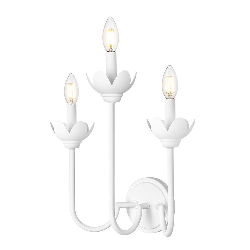 Z-Lite Allistair 3 Light Wall Sconce, Textured White/Clear Ribbed - 352-3S-TW