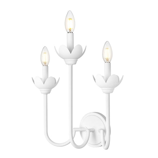Z-Lite Allistair 3 Light Wall Sconce, Textured White/Clear Ribbed - 352-3S-TW