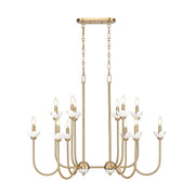 Z-Lite Allistair 12Lt Linear Chandelier, Modern Gold/Clear Ribbed - 352-42L-MGLD