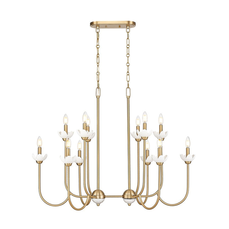 Z-Lite Allistair 12Lt Linear Chandelier, Modern Gold/Clear Ribbed - 352-42L-MGLD