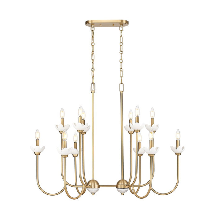 Z-Lite Allistair 12Lt Linear Chandelier, Modern Gold/Clear Ribbed - 352-42L-MGLD