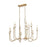 Z-Lite Allistair 12Lt Linear Chandelier, Modern Gold/Clear Ribbed