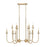 Z-Lite Allistair 12Lt Linear Chandelier, Modern Gold/Clear Ribbed
