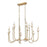 Z-Lite Allistair 12Lt Linear Chandelier, Modern Gold/Clear Ribbed