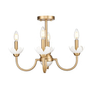 Z-Lite Allistair 4Lt Semi Flush Mount, Modern Gold/Clear Ribbed - 352-4SF-MGLD