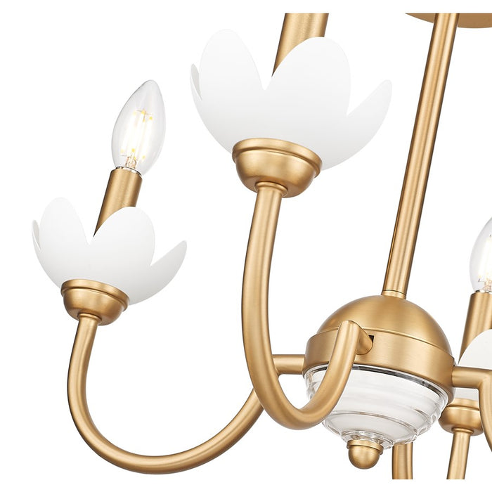 Z-Lite Allistair 4Lt Semi Flush Mount, Modern Gold/Clear Ribbed