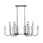 Z-Lite Allistair 16Lt Linear Chandelier, Matte Black/Clear Ribbed - 352-56L-MB