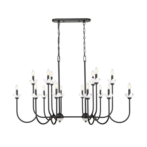 Z-Lite Allistair 16Lt Linear Chandelier, Matte Black/Clear Ribbed - 352-56L-MB