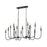 Z-Lite Allistair 16Lt Linear Chandelier, Matte Black/Clear Ribbed
