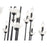 Z-Lite Allistair 16Lt Linear Chandelier, Matte Black/Clear Ribbed