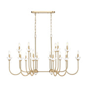 Z-Lite Allistair 16Lt Linear Chandelier, Modern Gold/Clear Ribbed - 352-56L-MGLD