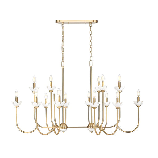Z-Lite Allistair 16Lt Linear Chandelier, Modern Gold/Clear Ribbed - 352-56L-MGLD