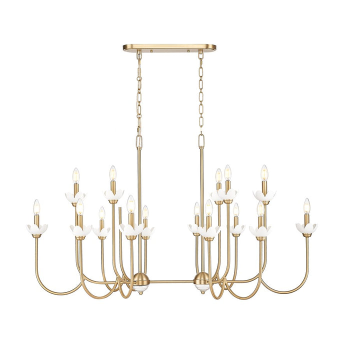 Z-Lite Allistair 16Lt Linear Chandelier, Modern Gold/Clear Ribbed - 352-56L-MGLD