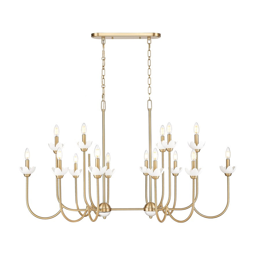Z-Lite Allistair 16Lt Linear Chandelier, Modern Gold/Clear Ribbed - 352-56L-MGLD