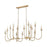 Z-Lite Allistair 16Lt Linear Chandelier, Modern Gold/Clear Ribbed