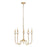 Z-Lite Allistair 5 Light Chandelier, Modern Gold/Clear Ribbed - 352-5MGLD
