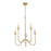 Z-Lite Allistair 5 Light Chandelier, Modern Gold/Clear Ribbed