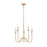 Z-Lite Allistair 5 Light Chandelier, Modern Gold/Clear Ribbed