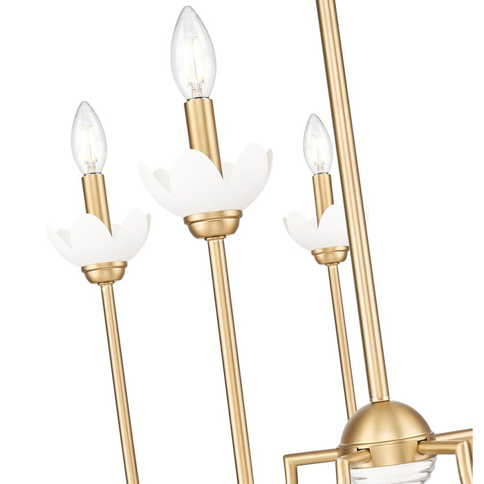 Z-Lite Allistair 5 Light Chandelier, Modern Gold/Clear Ribbed