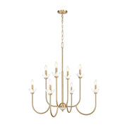 Z-Lite Allistair 8 Light Chandelier, Modern Gold/Clear Ribbed - 352-8MGLD