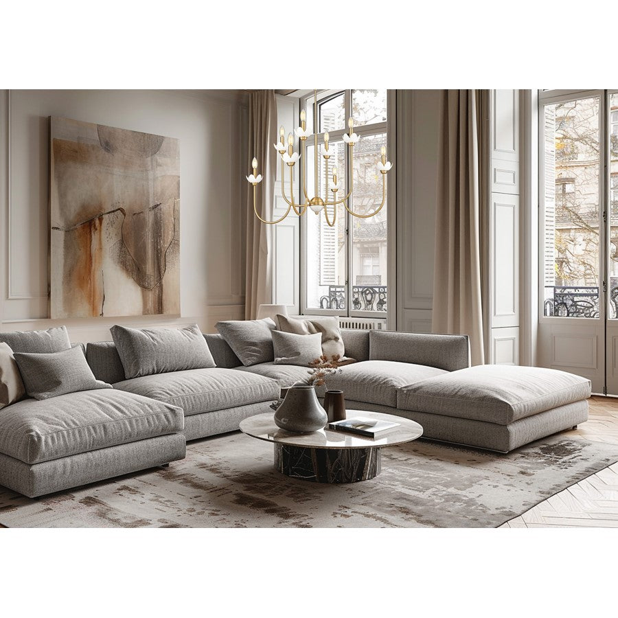 Z-Lite Allistair 8 Light Chandelier, Modern Gold/Clear Ribbed