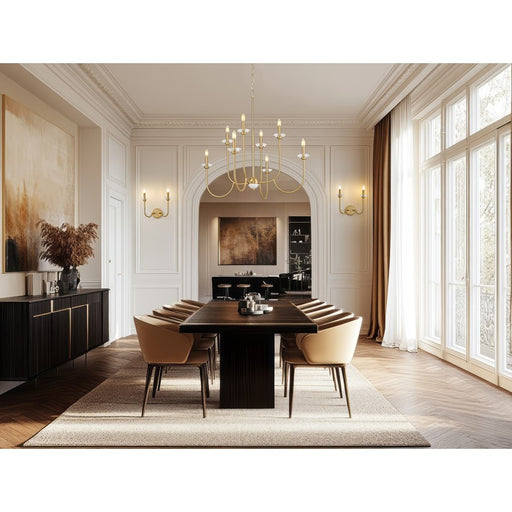 Z-Lite Allistair 8 Light Chandelier, Modern Gold/Clear Ribbed