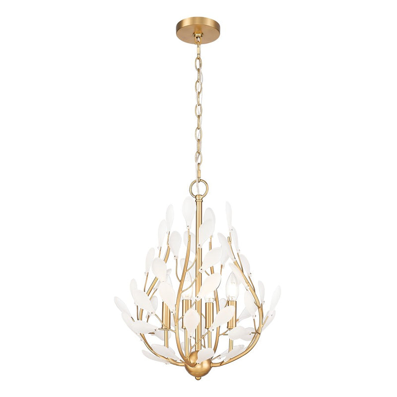 Z-Lite Claudine 4 Light Chandelier, Modern Gold/Frosted - 353-18MGLD