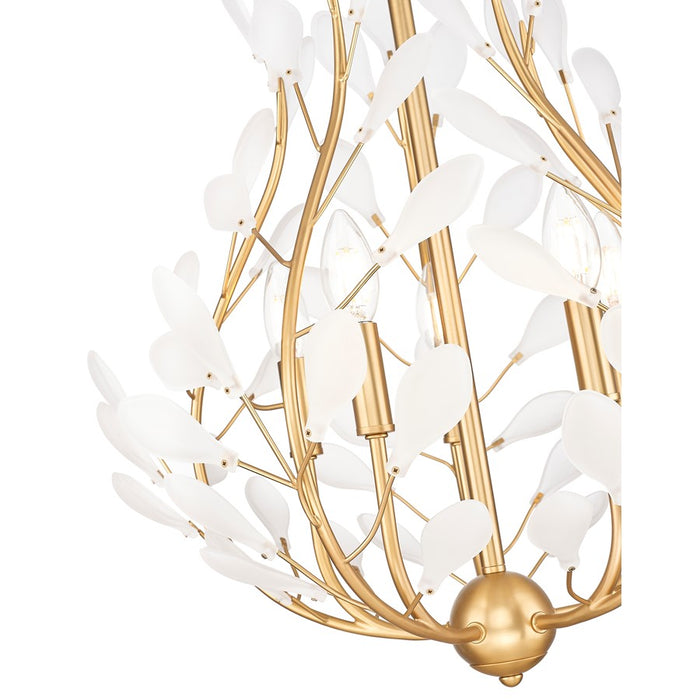 Z-Lite Claudine 5 Light Chandelier, Modern Gold/Frosted