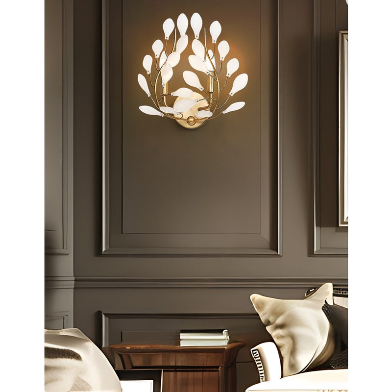 Z-Lite Claudine 2 Light Wall Sconce, Modern Gold/Frosted
