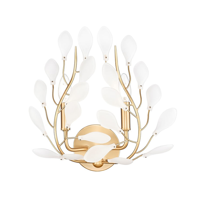 Z-Lite Claudine 2 Light Wall Sconce, Modern Gold/Frosted