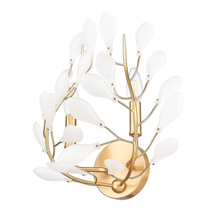 Z-Lite Claudine 2 Light Wall Sconce, Modern Gold/Frosted