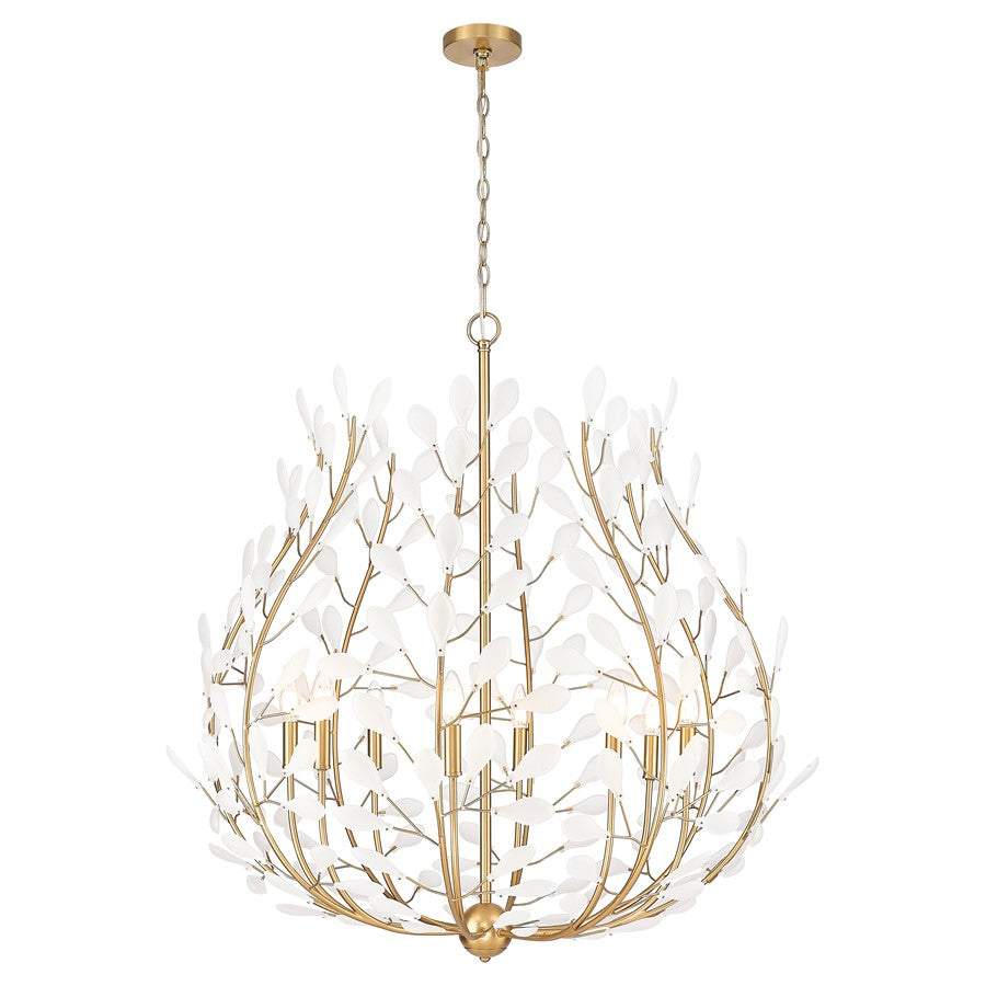Z-Lite Claudine 8 Light Chandelier, Modern Gold/Frosted - 353-38MGLD