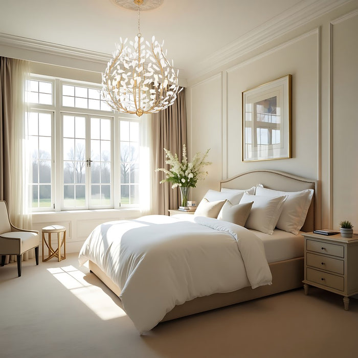 Z-Lite Claudine 8 Light Chandelier, Modern Gold/Frosted