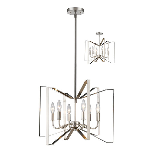 Z-Lite Marsala 6 Light Pendant, 20x20x15", Brushed Nickel - 4000P-BN