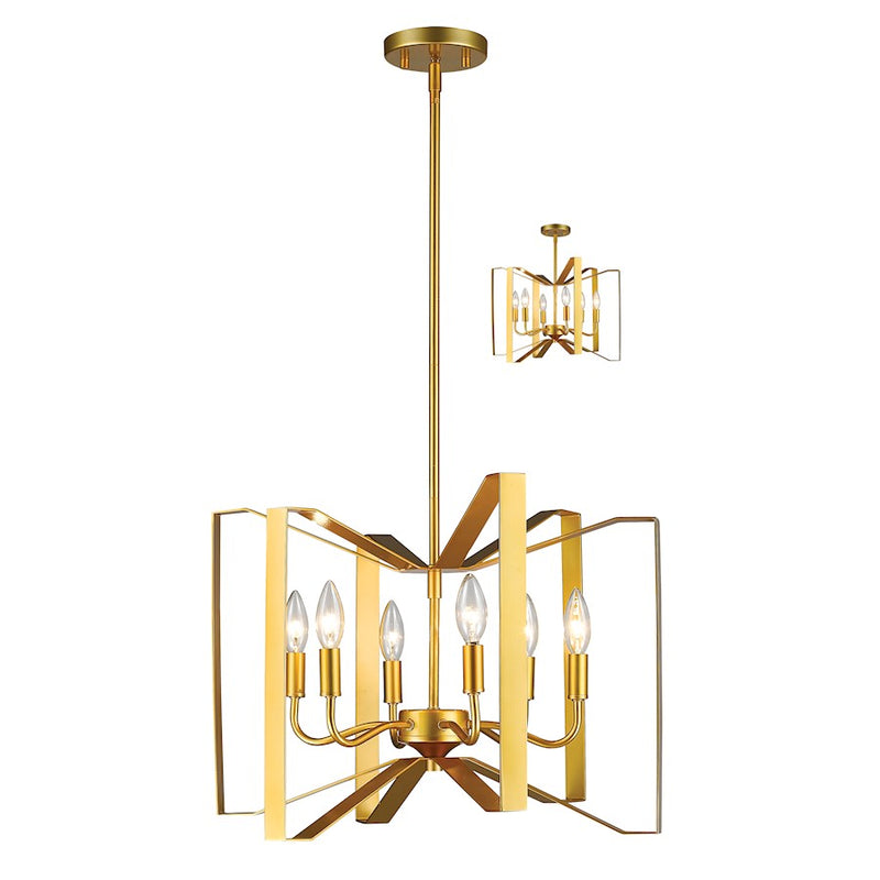 Z-Lite Marsala 6 Light Pendant, 20x20x15", Polished Metallic Gold - 4000P-PMG