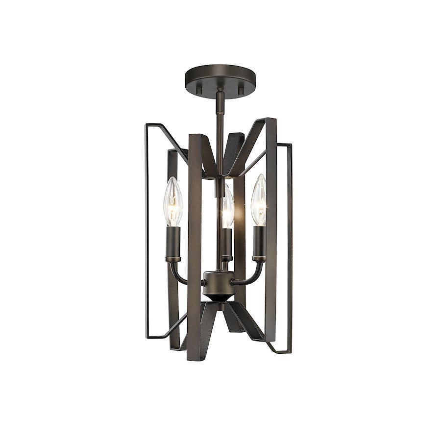 Z-Lite Marsala 3 Light Semi Flush Mount, Bronze - 4000SF-BRZ