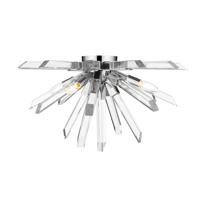 Z-Lite 4 Light Burst 24" Flush Mount, Chrome
