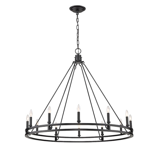 Z-Lite Dennison 12 Light Chandelier, Matte Black - 4005-12MB