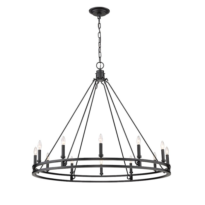 Z-Lite Dennison 12 Light Chandelier, Matte Black - 4005-12MB